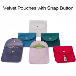 Velvet Pouches with Snap Button