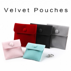 Velvet Pouches with Snap Button